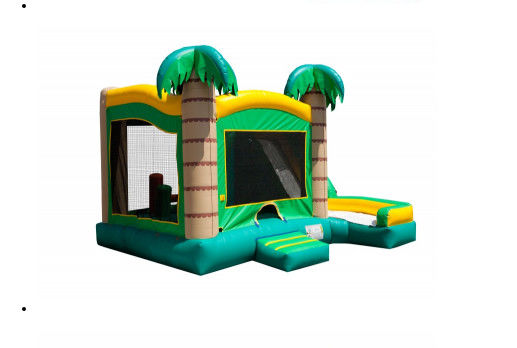 Tropical Inflatable Bouncer Combo Amusement Park Fireproof 19 X 18 X 16m Customized