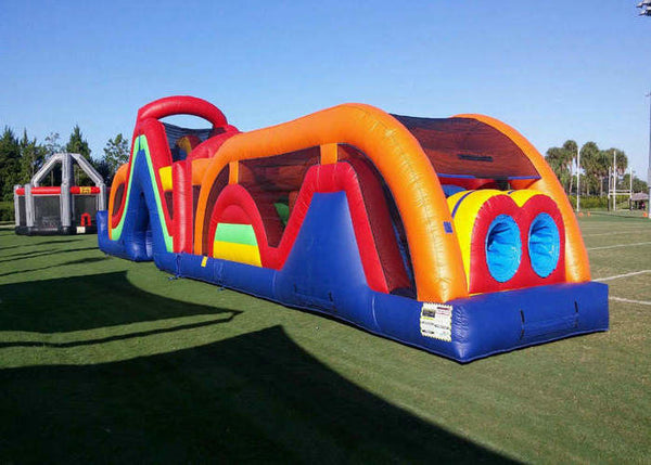 Inflatable Bouncy Castle Assault Course , Warrior Dash Blow Up Obstacle Course Rental