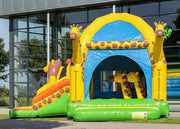 Big Party Giraffe Inflatable Bounce House With Slide Digital Printing Enviroment - Friendly