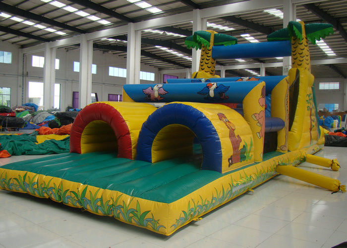 Big Party Obstacle Course Bounce House Rentals , Kids Sports Games Blow Up Assault Course