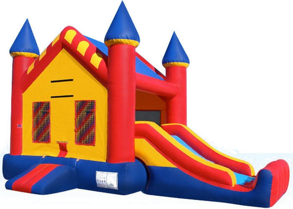 Full Size Inflatable Bouncer Combo Big Jumpy House Silk Printing Enviroment - Friendly