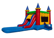 Colourful Inflatable 5 In 1 Combo Bounce House , Magic Castle Bounce House Nontoxic