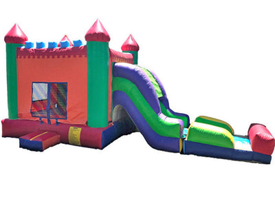 Rainbow Inflatable City Bounce Jumpers , Commericial Inflatable Bouncy Castle