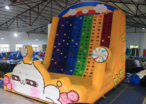 Cartoon Inflatable Water Slide Climbing Wall , Customized Blow Up Climbing Wall