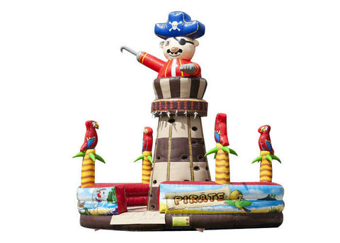 Adventuring Pirate Inflatable Climbers For Toddlers , Rock Climb Slide Inflatable 7.0 X 5.6 M