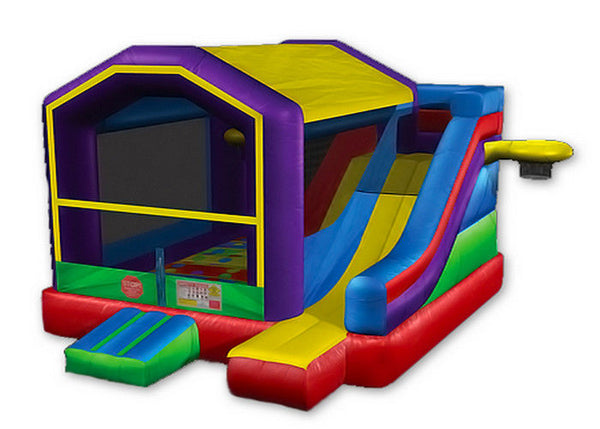 Royal Inflatable Basketball Bounce House , Sports Games Castle Bounce House With Slide