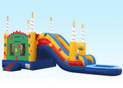 Birthday Cake Water Inflatable Bouncer Combo With Logo Printing