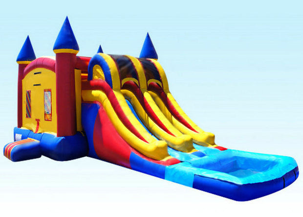 29Ft Dual Lane Inflatable Castle Combo For Kids 29L x 13W x 14H