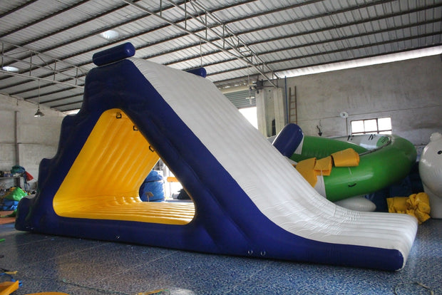 Airtight Inflatable Slide For Water Games , Dark Blue Sealed Inflatable Water Park High Slide