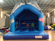 Lovely Dolphins Kids Inflatable Bounce House With Dolphins Modelings