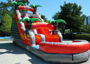 Colorful Backyard Tropical Inflatable Water Slide With 5 Years Warranty