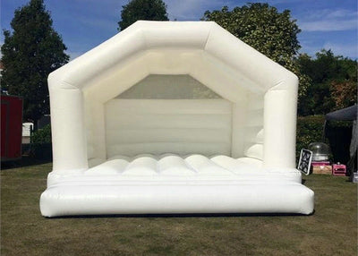 0.55mm PVC Tarpaulins Blow Up Bounce House / White Wedding Bouncy Castle