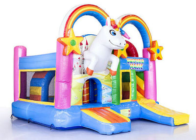 Colorful Unicorn Party Inflatable Bouncer Jumper Combo UL EN14960 BV CCC