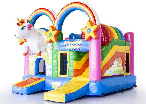 Colorful Unicorn Party Inflatable Bouncer Jumper Combo UL EN14960 BV CCC
