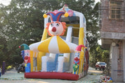 Funny PVC Digital Painting High Inflatable Dry Slide Circus Clown