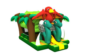 Bird Combo Forest Snake Themed Kids Inflatable Bounce House / Colourful Inflatable Dino Jumping House