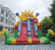 Sun funny park customized PVC inflatable game water slide baby bouncer for kids