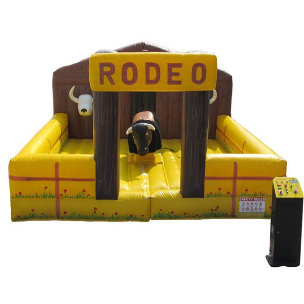 Funny Mini indoor inflatable mechanical pulling rodeo bull PVC for children interactive sport backyard game