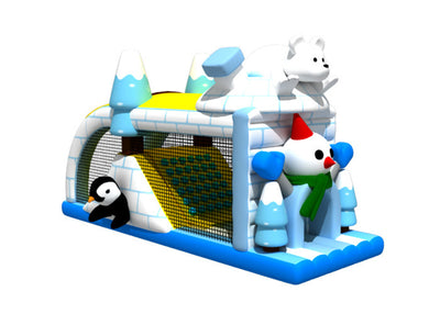Animals Theme Ice And Snow 4x7.5x4.2m Inflatable Obstacle Courses