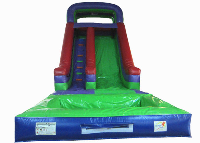 Dark Green Large Commercial Inflatable Water Slides / Bounce House With Slide