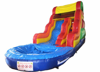Best sale rainbow inflatable water slide bright colour inflatable slide with pool