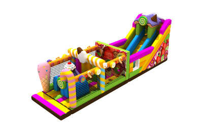 Candy 0.55mm Pvc Tarpaulin Inflatable Obstacle Courses