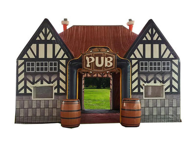 Inflatable commercial portable house shaped giant Inflatable Irish bar Pub tent log cabin Concession Stands oxford VIP lounge room with casks for an outdoor party